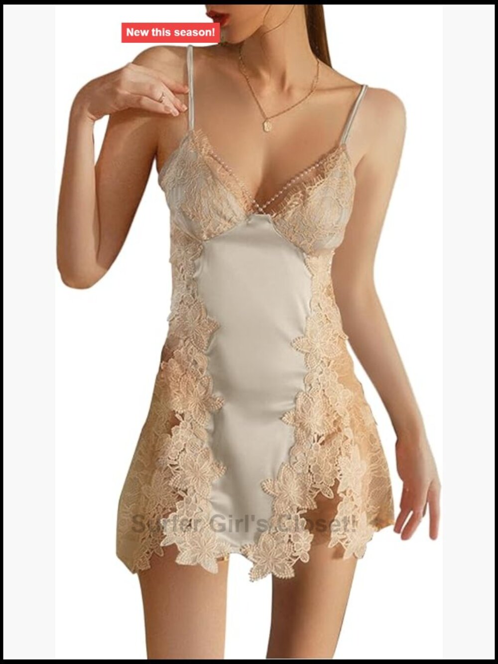 Velvet Sheer Mesh Babydoll Nightgown Lace Mini Slip Dress